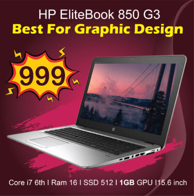 HP EliteBook 850 G3 intel Core i7 6th Gen Ram 16GB SSD 512 GB 1GB Amd Dedicated Graphics 15.6 inch FHD Display