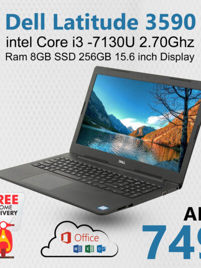 Dell Latitude 3590 Intel Core i3 7th Gen 2.70GHz 15.6 inch Display Ram 8GB SSD 256GB window’s 10 Pro with Full Keybord