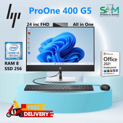 HP ProOne 400 G5 All-in-One PC | Core i5 9th Gen | 8GB RAM | 256GB SSD | 23.8” FHD Display | Used Desktop in Dubai UAE